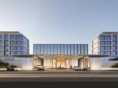 新中式小区建筑 示范区大门 海派入口 海派小区大堂 小区主入口 售楼处