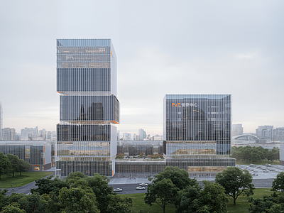 现代主义产业园办公楼 产业园 办公建筑 总部大楼