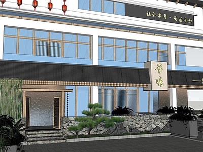 新中式中餐厅 新中式餐饮建筑 餐饮外摆设计 餐饮装修改造设计