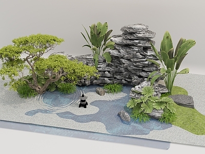 新中式景观假山水景 假山石头 水景喷泉