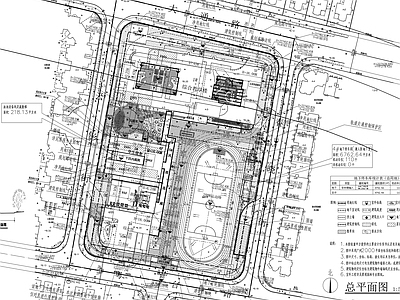 学校建筑 中学总图
