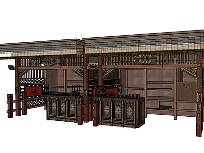 新中式商业街 铺面 古代铺子 古代美陈