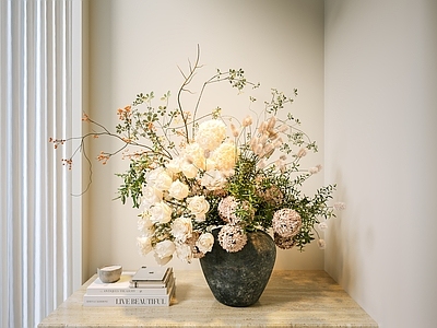奶油风花瓶 现代花瓶 花艺 摆件 现代花瓶花艺组合 摆件饰品