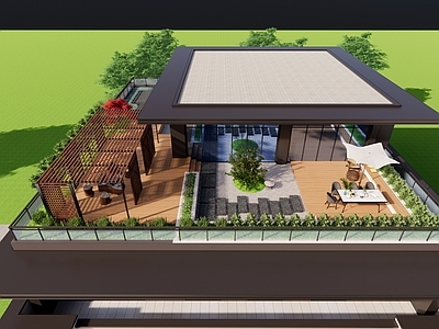 屋顶花园 全套景观施工图