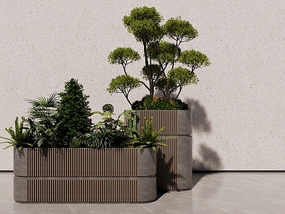 现代简约植物组合 户外花箱 盆栽组合
