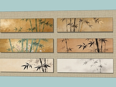 新中式景墙 墙体彩绘 文化墙 文化墙背景墙 水墨画