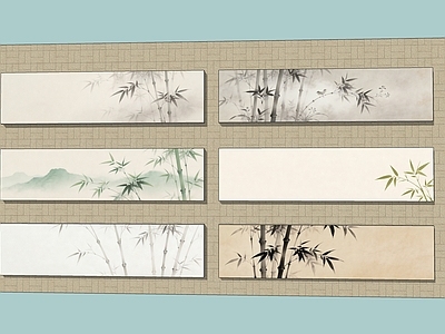 新中式景墙 墙体彩绘 背景墙 新中式 水墨画 文化墙