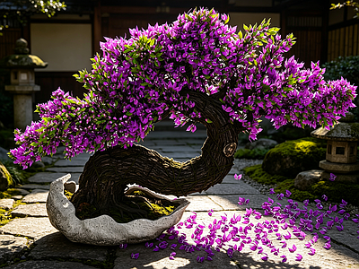 禅意盆景 盆栽三角梅 三角梅盆栽 盆栽花树 盆景