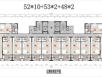 公寓建筑 平层大高层公寓 48 53平公寓 大高层条型公寓 高层酒店式公寓
