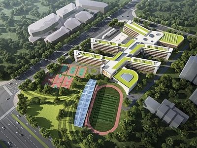 现代主义学校外观 现代学校