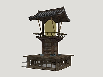 日式古建筑 灯笼架 灯笼 中式灯彩