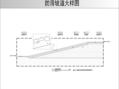 地面综合节点 防滑坡道大样图