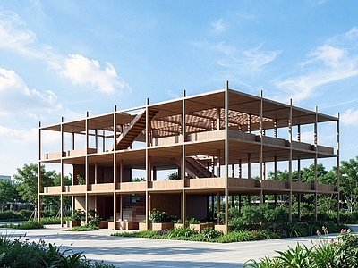 原木风其他景观小建筑 木建筑 景观装置 公共厕所 公园观景 社交空间