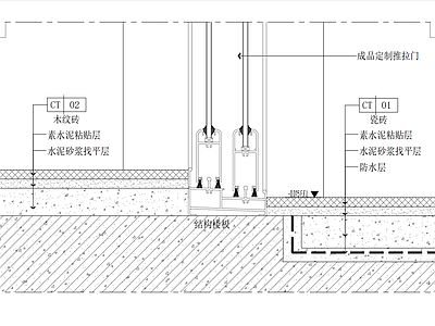 门槛石节点 阳台门槛石大样图 生活阳台门槛石 门槛石节点 有水地面门槛石