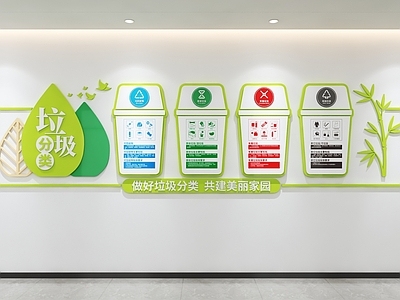 现代简约文化墙 垃圾分类文化墙