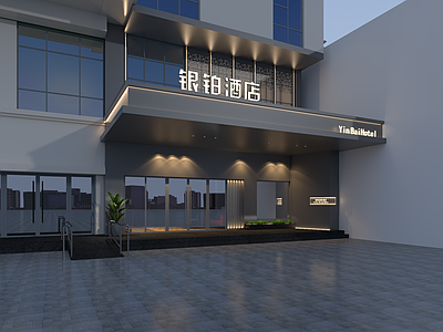 极简主义酒店 酒店门头