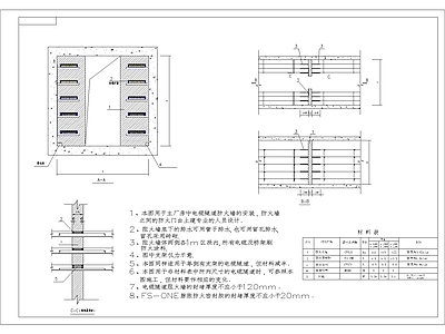 其他节点详图 电缆隧道 阻火墙安装图