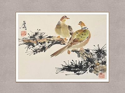 中式画框 花鸟画 王雪涛 国画 装饰画