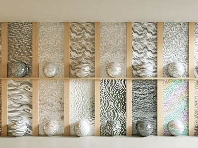 轻奢材料展厅 水波纹板 水波纹不锈钢 水波纹材质 护墙板 水波纹天花