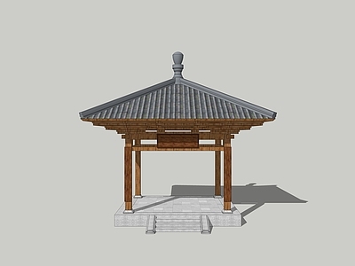 中式古建古建筑 木结构四方亭 四角攒尖亭 现代风格亭子 景观亭