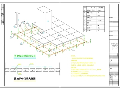 其他节点详图 接地铜带做法 大样图