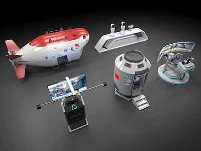 未来主义其他科技互动单体 航天科技互动展品 VR互动机器人