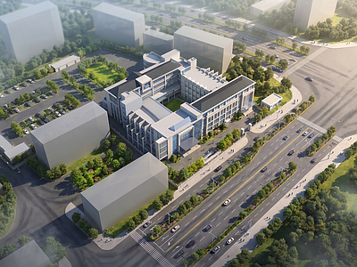 新中式产业园办公楼 社区医院建筑改造