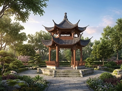 中式古建景观亭