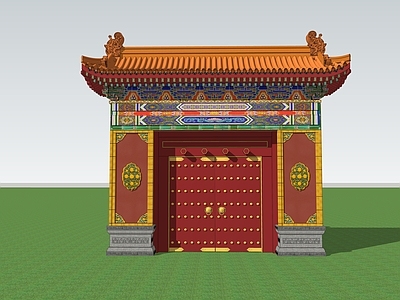 中式古建入口大门