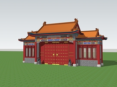 中式古建入口大门