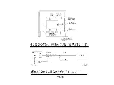 其他节点详图 小型多媒体会议 平面图系统图