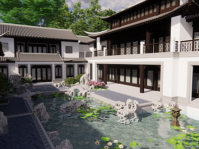 中式古建四合院 古建园林 古建别墅 苏州园林 古建住宅