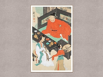 中式挂画 夜宴图 徐乐乐 人物画 装饰画
