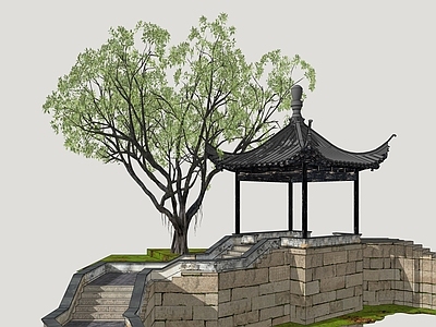 中式古建亭子 古代凉亭 园林景亭