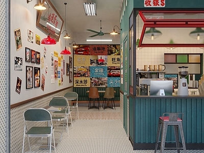 复古茶餐厅 咖啡店 茶餐厅