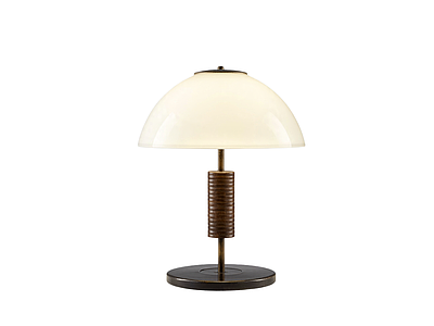 中古风台灯 中古琉璃台灯 铸铜圆形蘑菇灯 1930s