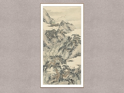 中式画框 山水画 国画 装饰画