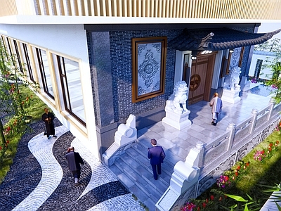 中式古建筑 寺庙建筑 庙堂入口 地宫入口门头