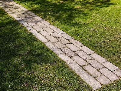 极简园路 汀步 园路 自然石 老石板 生态路面