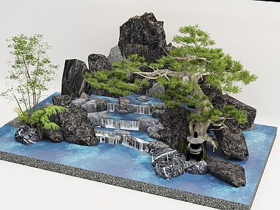 新中式景观假山水景 假山石头 水景喷泉