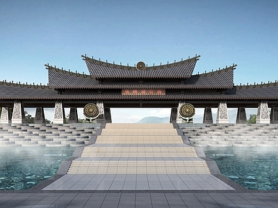 中式古建入口大门