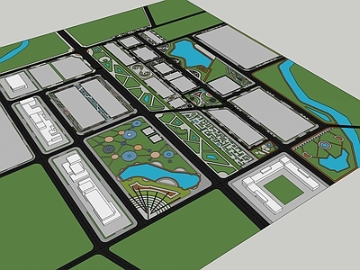 现代主义办公园区景观 场景 建筑 各种大小 景观 设计