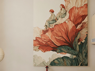 奶油风装饰画 挂饰 墙画 客餐厅 挂画