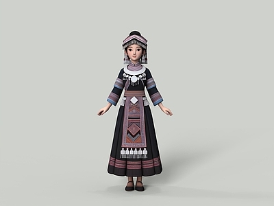 null虚拟人物 苗族美女 苗族少女 苗族服饰 少数名族