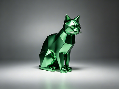 极简雕塑摆件 猫 金属 雕塑 摆件 美陈