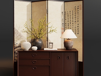 新中式斗柜 中古玄关柜摆件