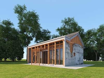 新中式艺术风格建筑 自建房名宿