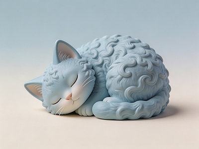 奶油风雕塑摆件 小猫 雕塑 美陈 摆件 奶油风