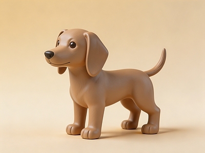 奶油风家禽动物 Q版猎犬 Q版细犬 生肖狗 奶油风动物公仔 美陈