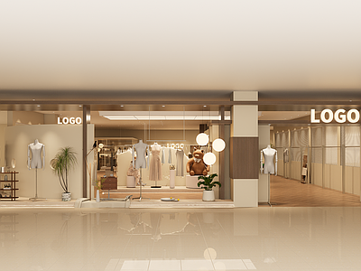 奶油风服装店 中古服装店 门头 打卡点位 服装陈列 摆台